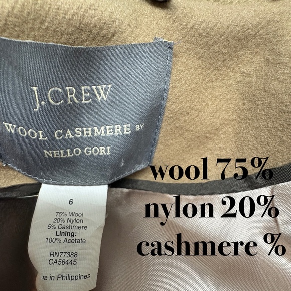 coat J CREW classic camel trench wool nylon cashmere 39" academia preppy French - Picture 6 of 15